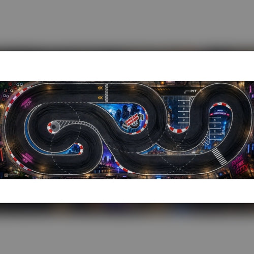 Full artwork of the Neon City Circuit drift track mat